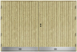 Autotallin pariovi pystypaneloitu AO4AL puuvalmis tuotekuva