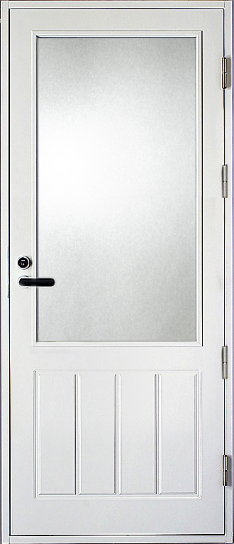 parvekeovi valkoinen pystyura kuviolla kirkkaalla lasilla