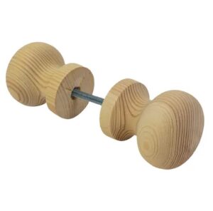 Saunan oven puinen nuppivedin pari