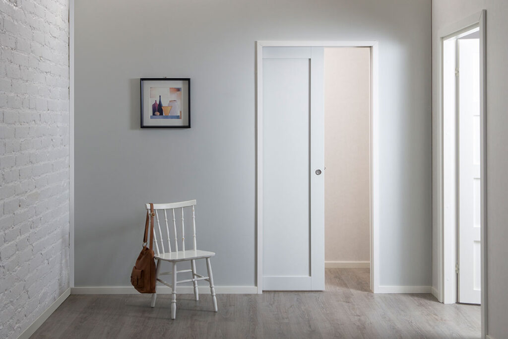 Swedoor valkoinen liukuovi seinän sisään unique 501 slide