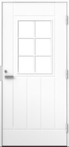 valkoinen 6 ruutuinen ikkunalla ulko-ovi pystyura kuviolla