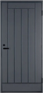 tummanharmaa umpinainen ulko-ovi pystyura kuviolla